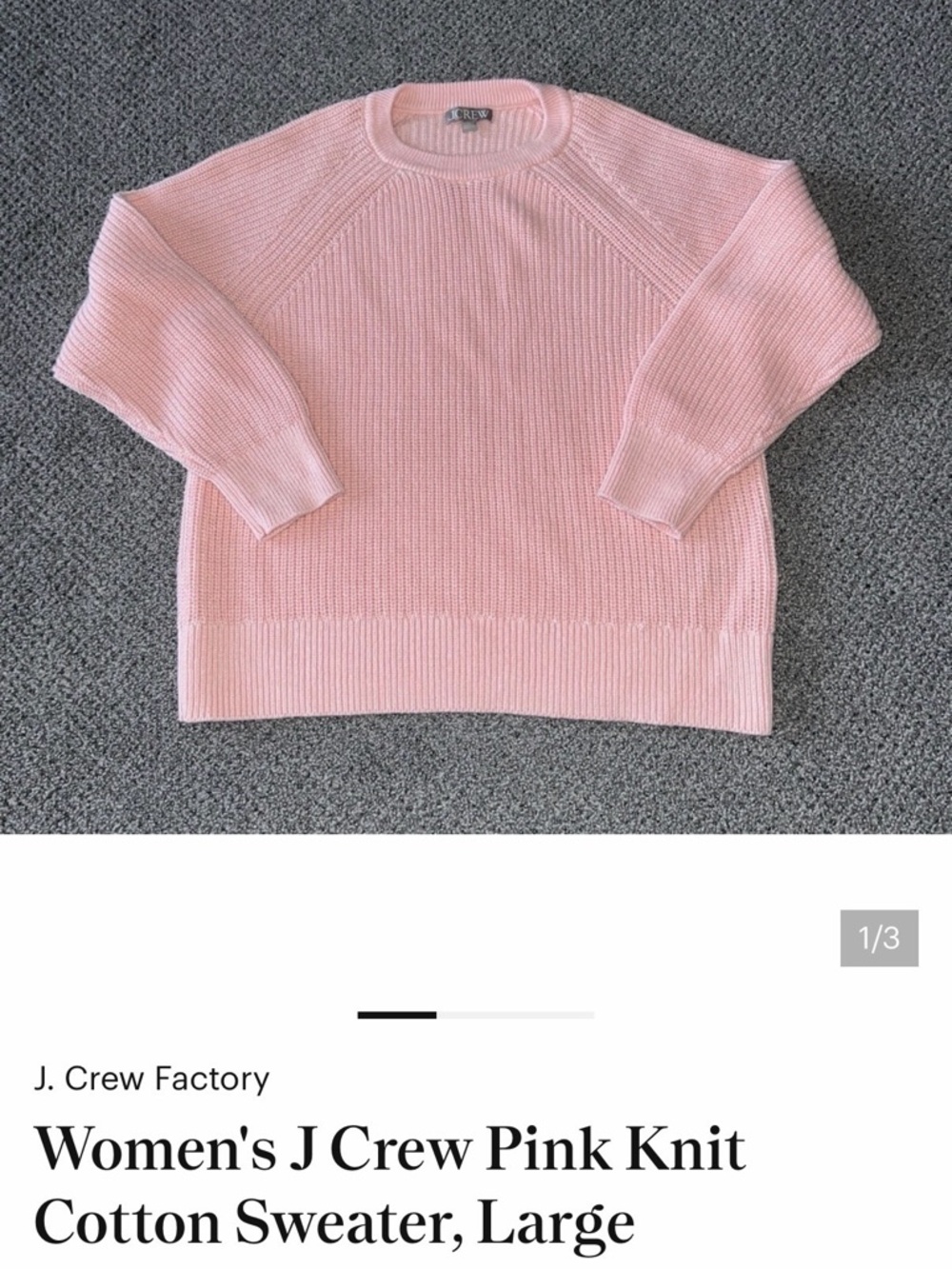 J. Crew Light Pink Crewneck Sweater
